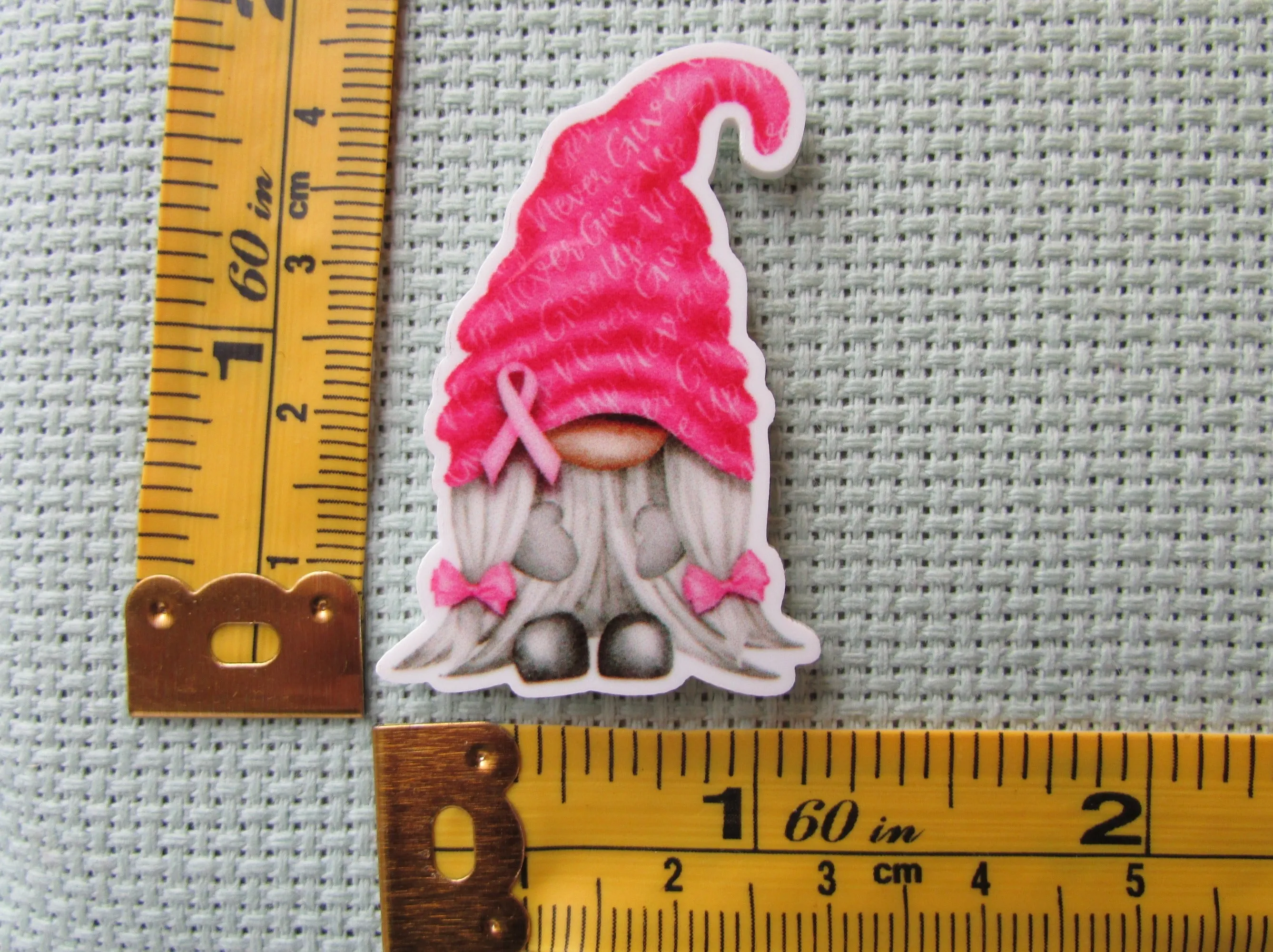 Pink Breast Cancer Awareness Gnome Needle Minder, Cover Minder, Magnet