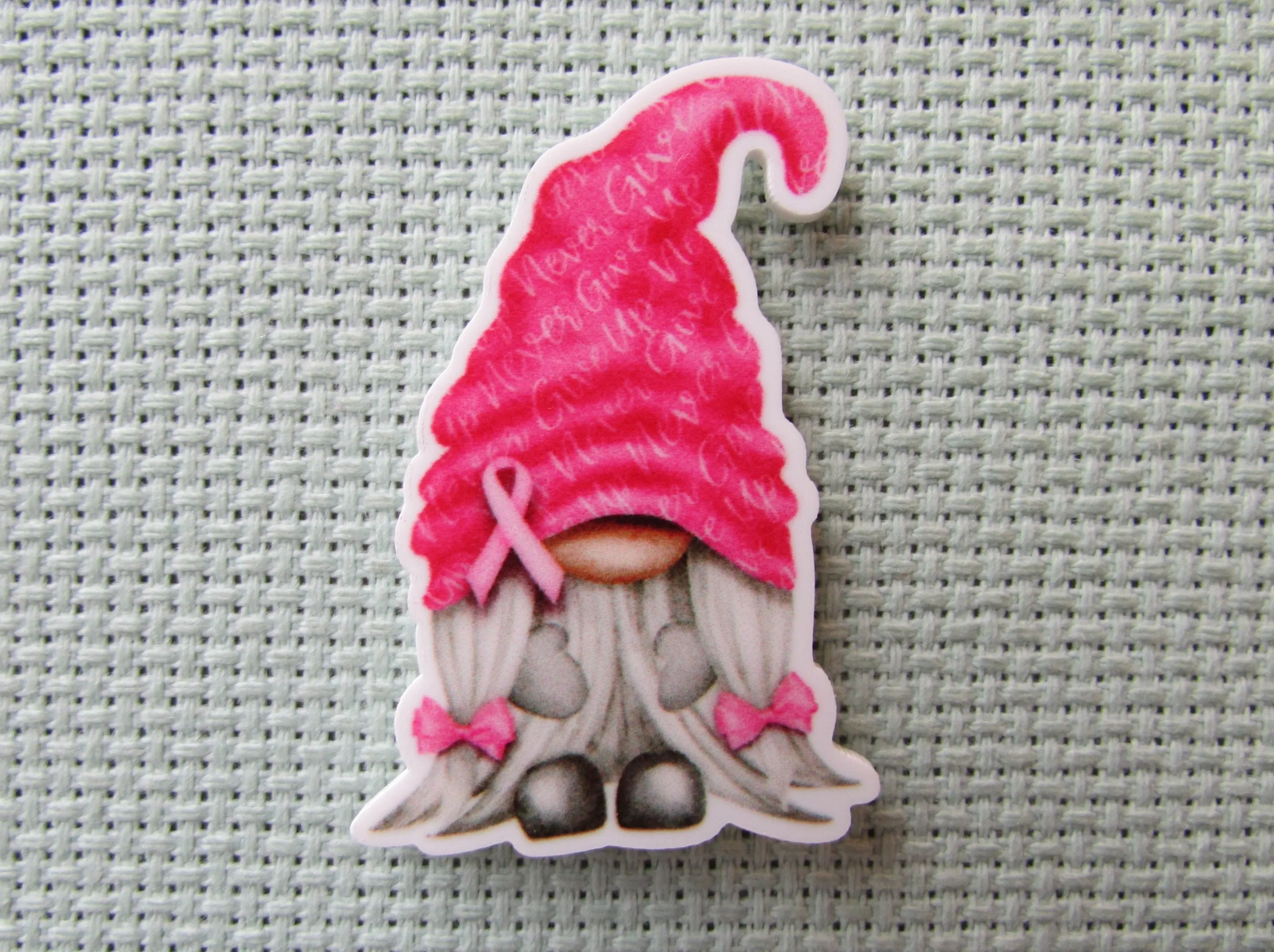 Pink Breast Cancer Awareness Gnome Needle Minder, Cover Minder, Magnet