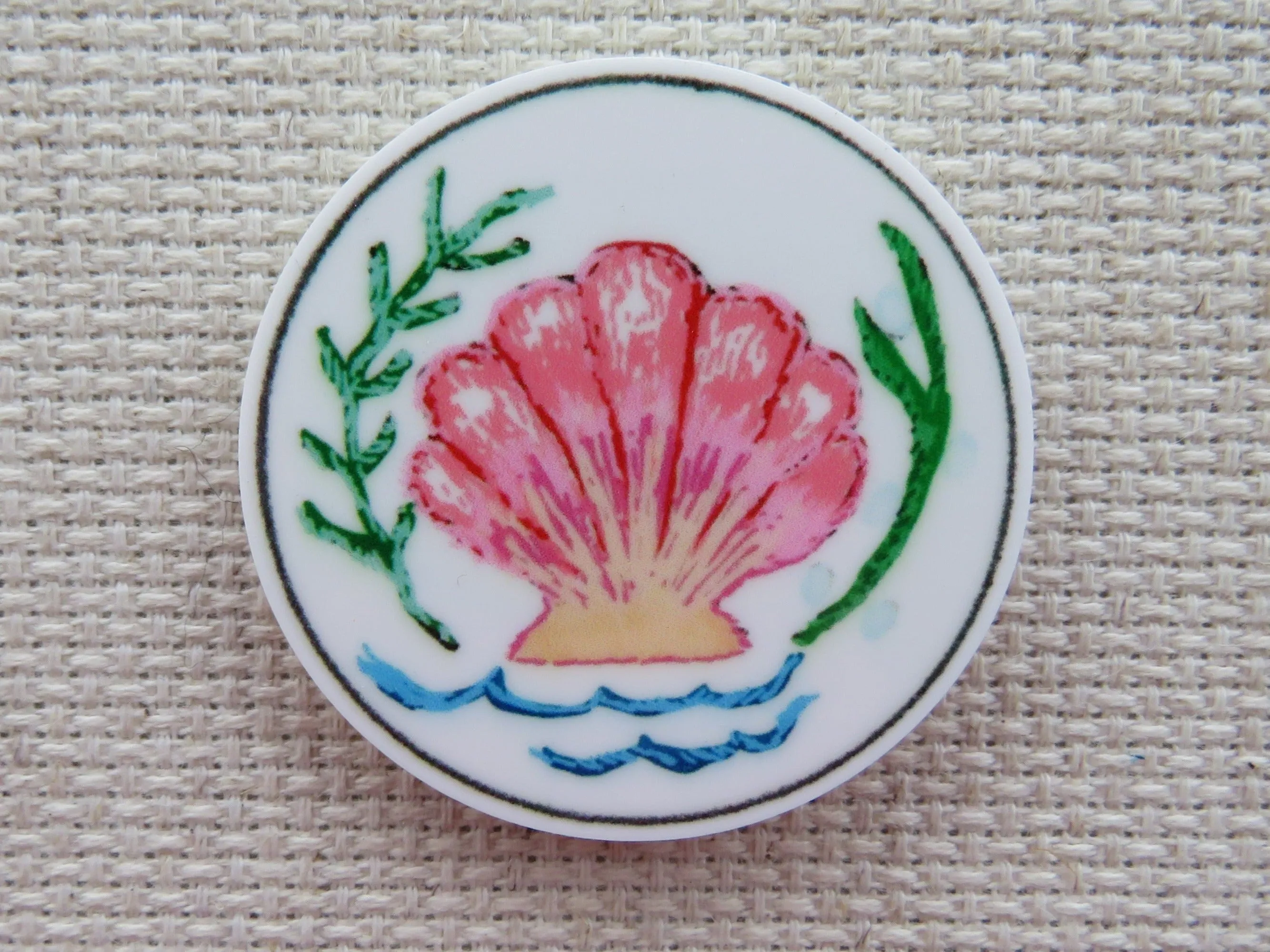 Pink Seashell Needle Minder, Cover Minder, Magnet