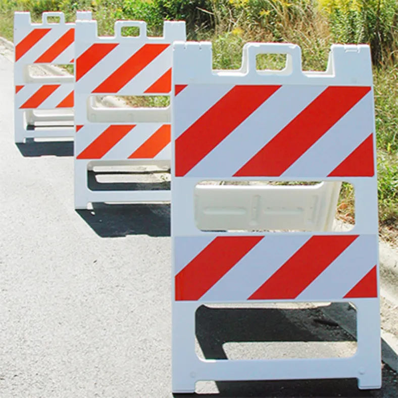 Plasticade® All-Plastic Type II Barricade (12" Top, 8" Bottom / 8" Top 8" Bottom) - HIP Sheeting