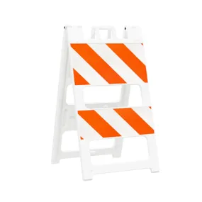 Plasticade® All-Plastic Type II Barricade (12" Top, 8" Bottom / 8" Top 8" Bottom) - HIP Sheeting