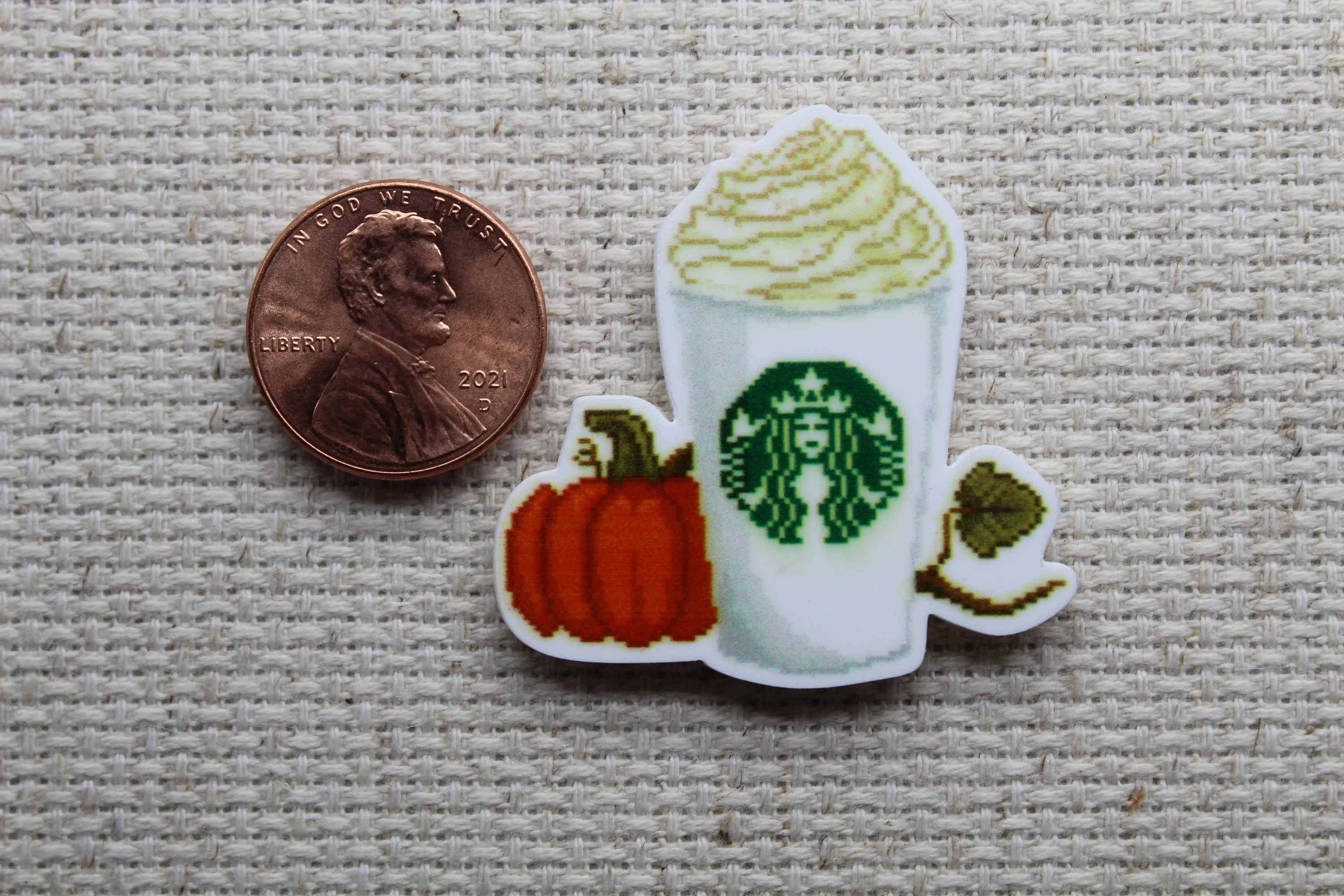 Pumpkin Coffee Drink Needle Minder, Cover Minder, Magnet
