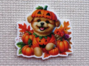 Pumpkin Puppy Fun Needle Minder, Cover Minder, Magnet