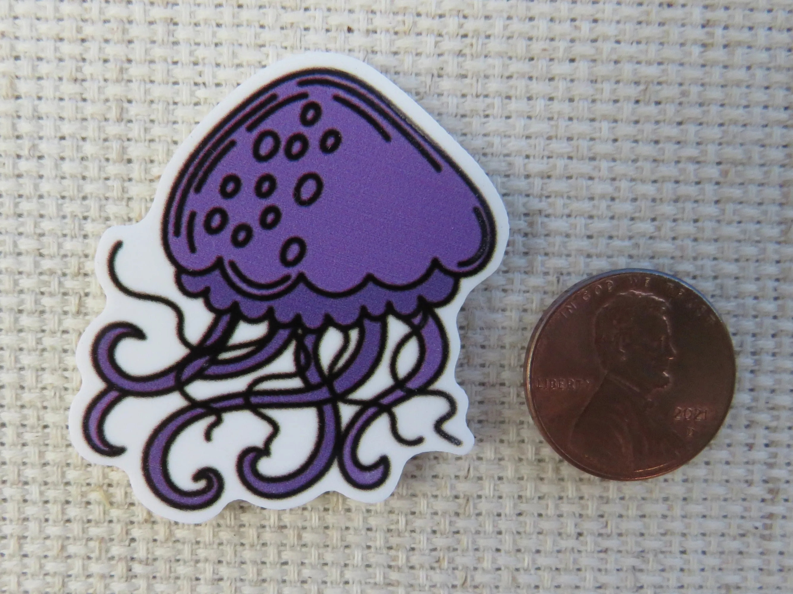 Purple Jelly Fish Needle Minder, Cover Minder, Magnet