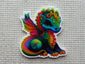 Rainbow Green Dragon Needle Minder, Cover Minder, Magnet