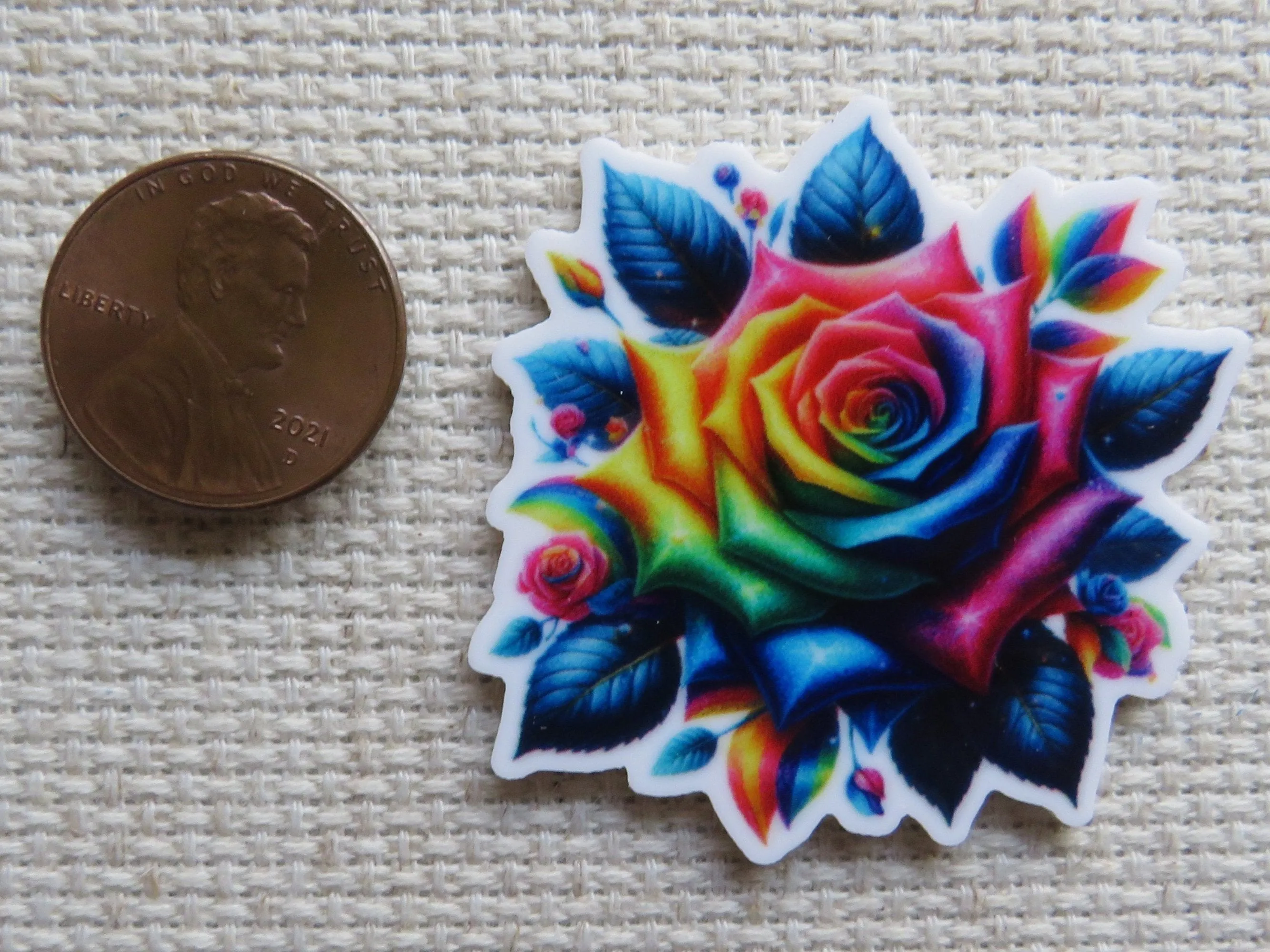 Rainbow Rose Needle Minder, Cover Minder, Magnet