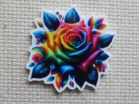 Rainbow Rose Needle Minder, Cover Minder, Magnet
