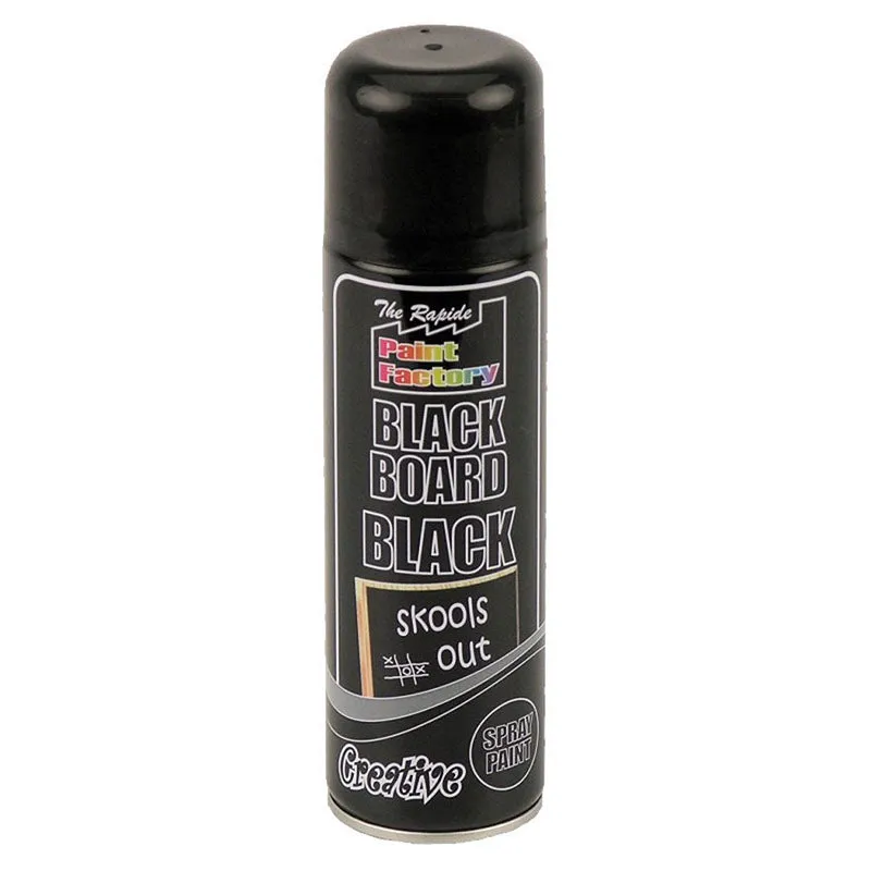Rapide Paint Factory Black Chalk Board Matt Black Spray Paint 250ml - Case of 12