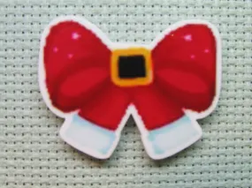 Red Santa Christmas Bow Needle Minder, Cover Minder, Magnet