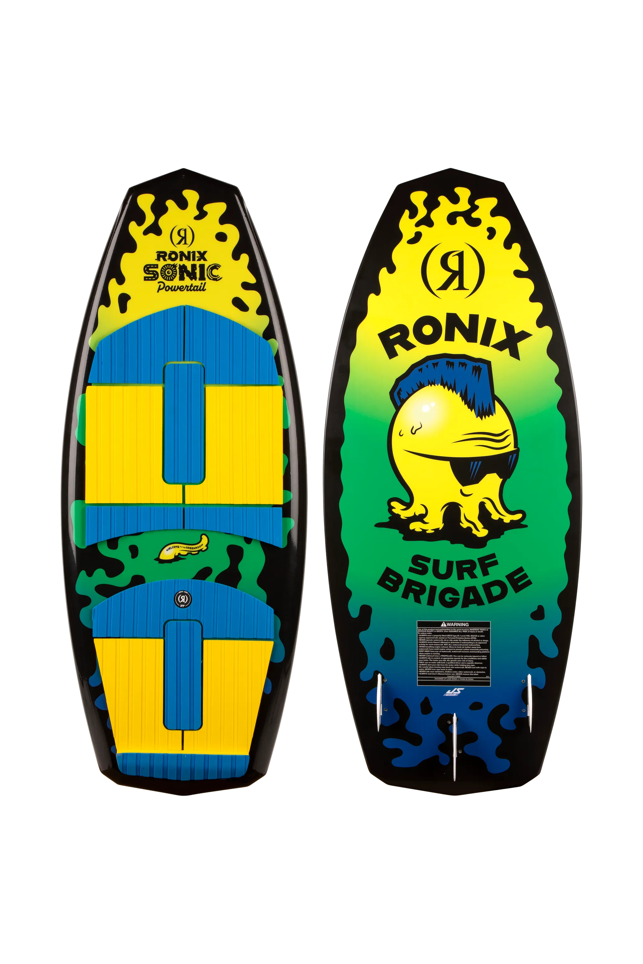 Ronix Sonic Skimmer Youth Wakesurf Board | Green Squidhawk
