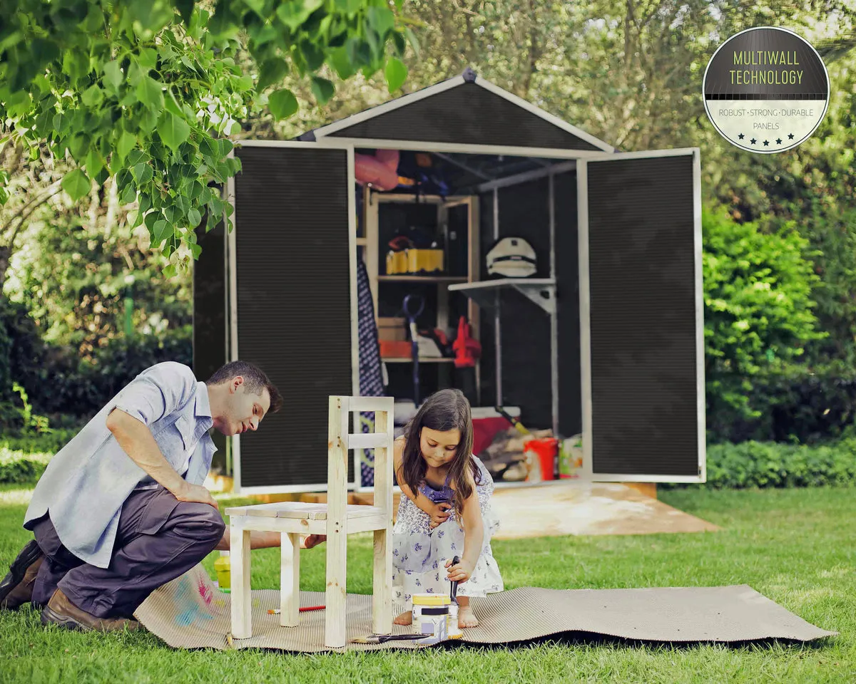 Rubicon™ ~6 ft. x 7.5 ft. Grey Storage Shed | Palram-Canopia