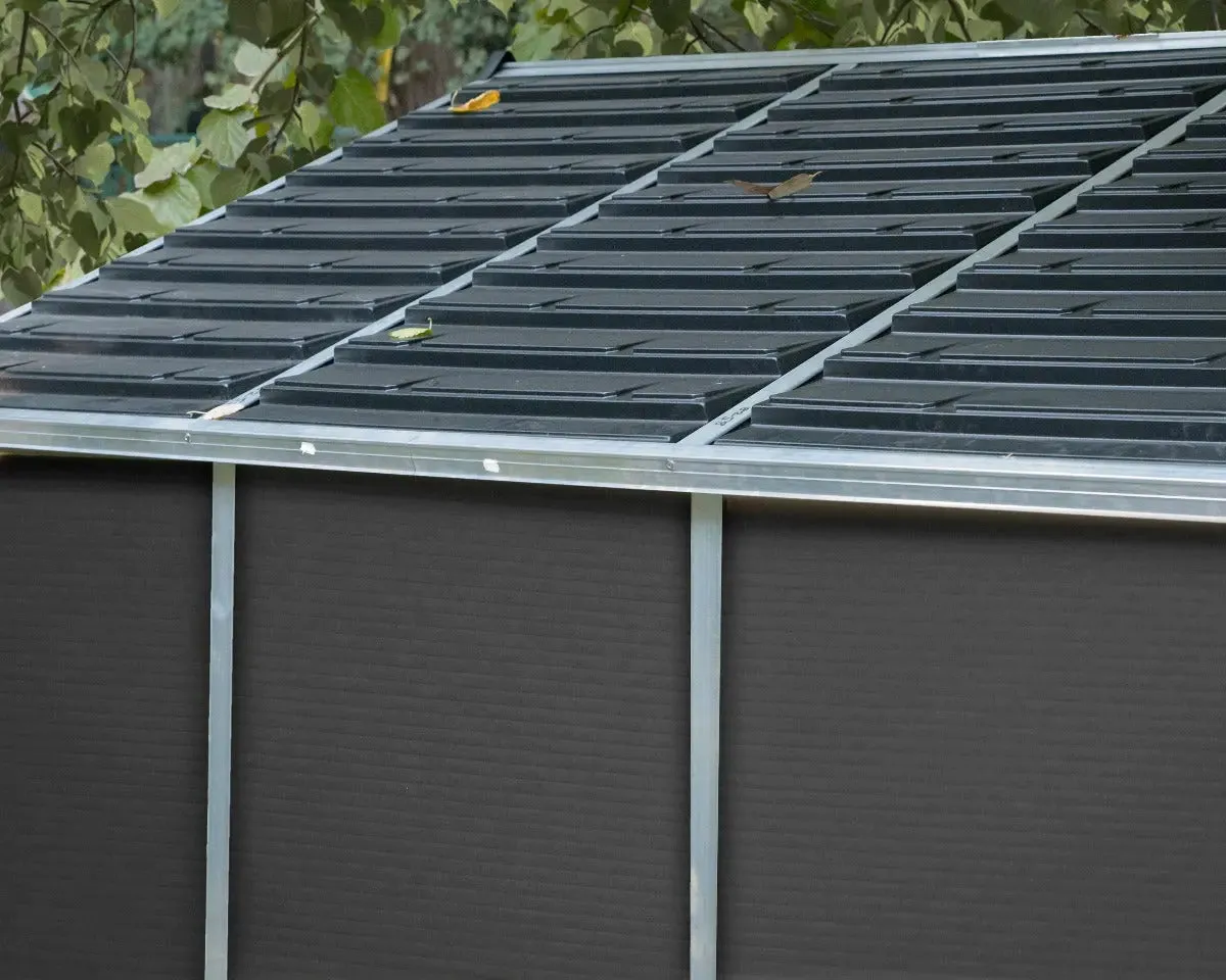 Rubicon™ ~8 ft. x 10 ft. Grey Storage Shed | Palram-Canopia