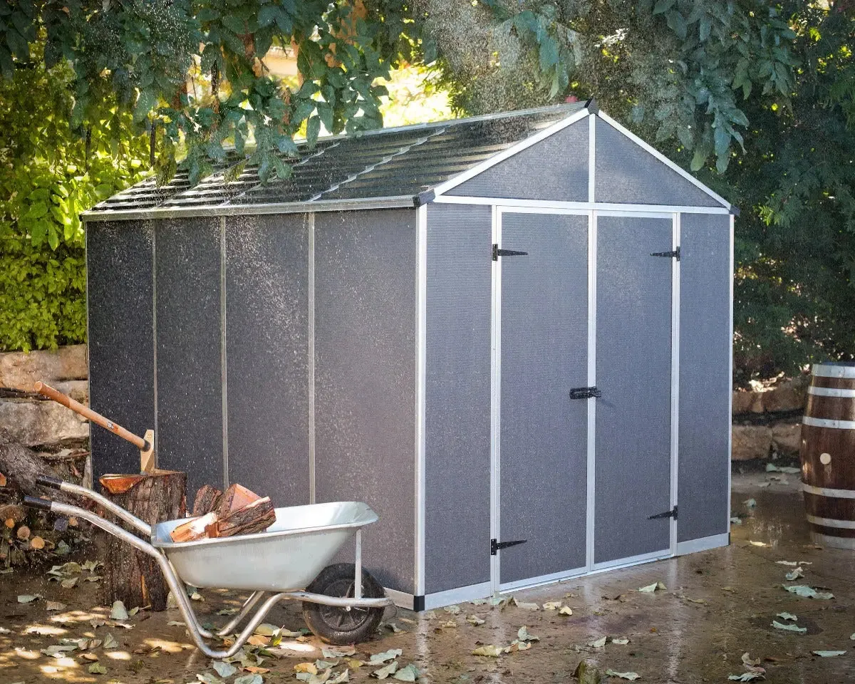 Rubicon™ ~8 ft. x 10 ft. Grey Storage Shed | Palram-Canopia