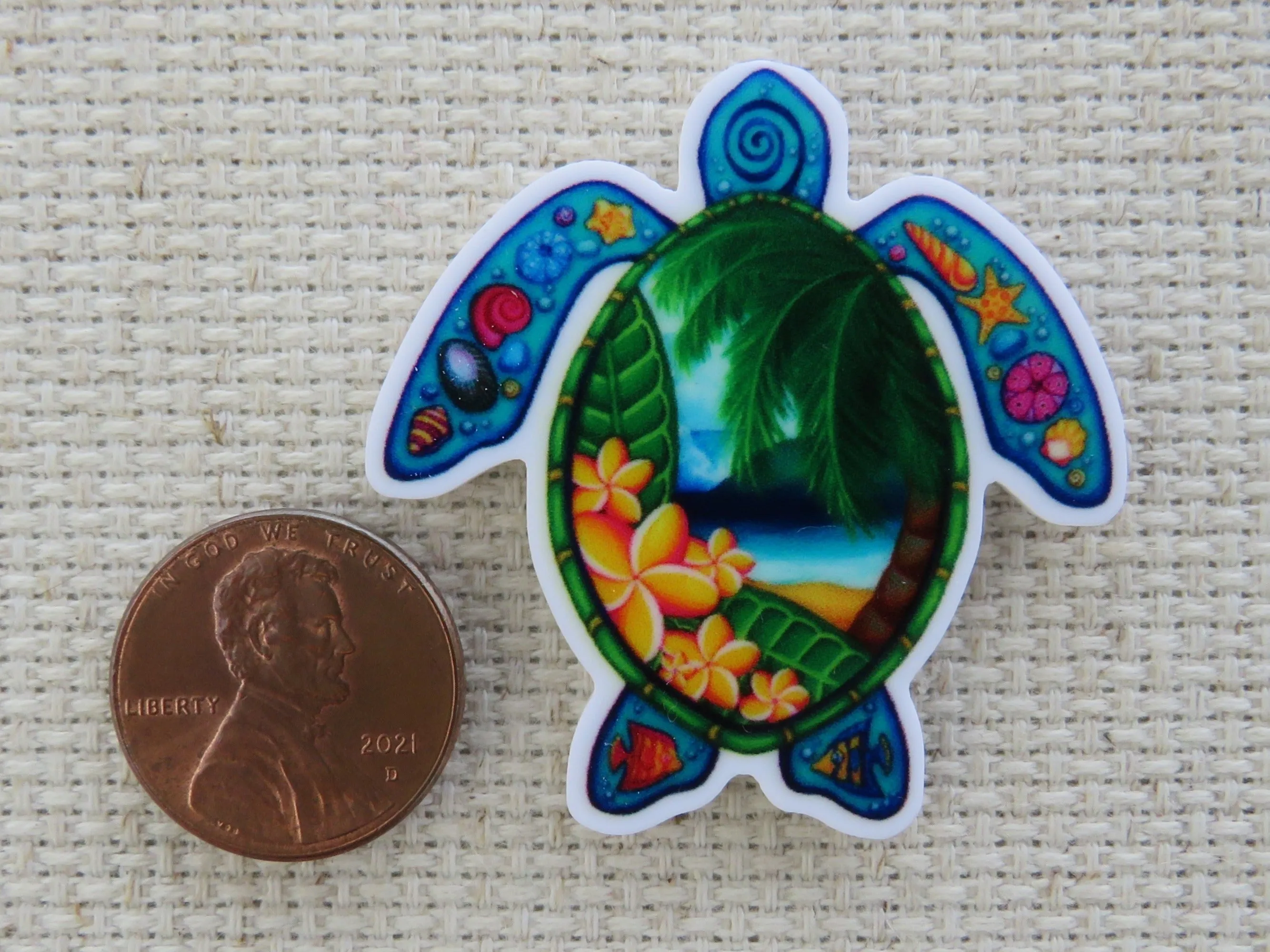 Scenic Turtle Needle Minder, Cover Minder, Magnet
