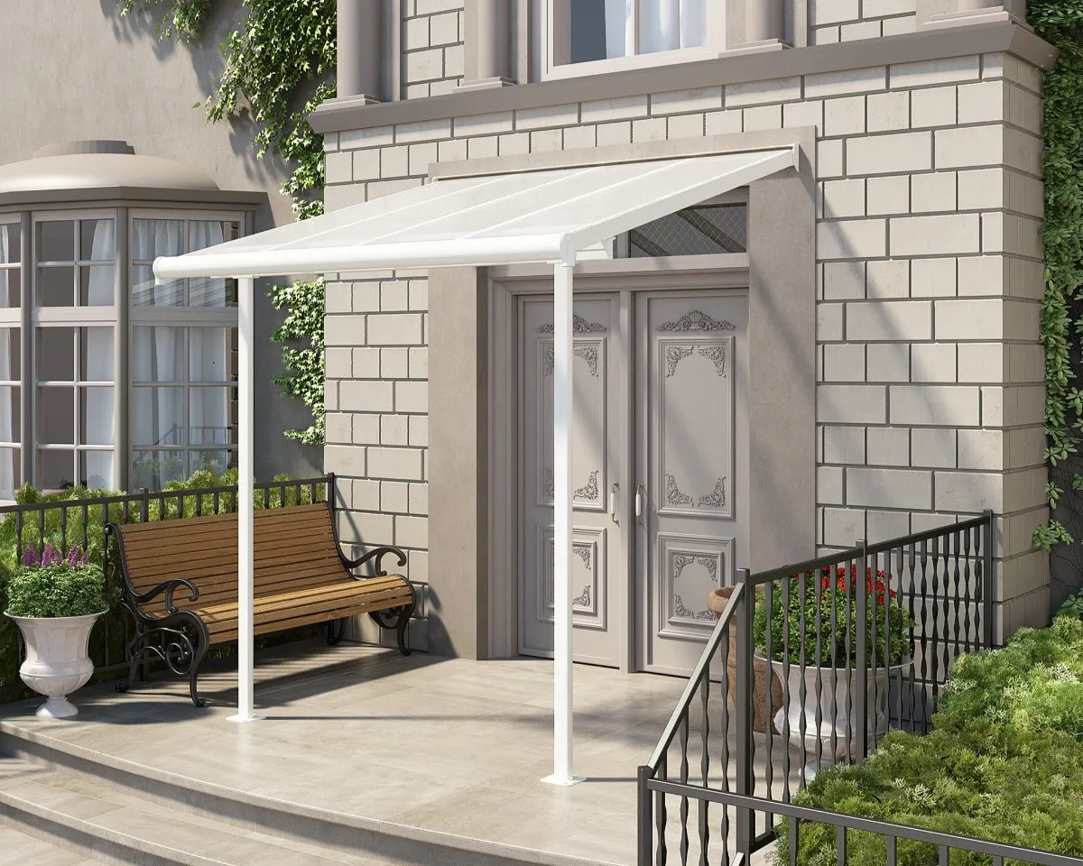 Sierra™ Patio Cover 7.5 ft. x 7.5 ft. White Frame Clear Panels | Palram-Canopia