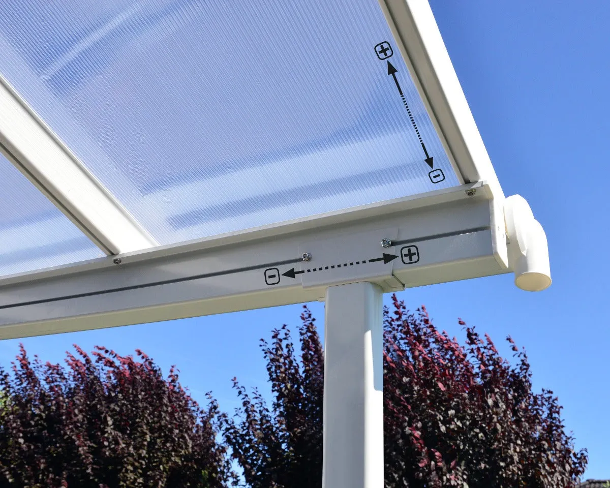 Sierra™ Patio Cover 7.5 ft. x 7.5 ft. White Frame Clear Panels | Palram-Canopia