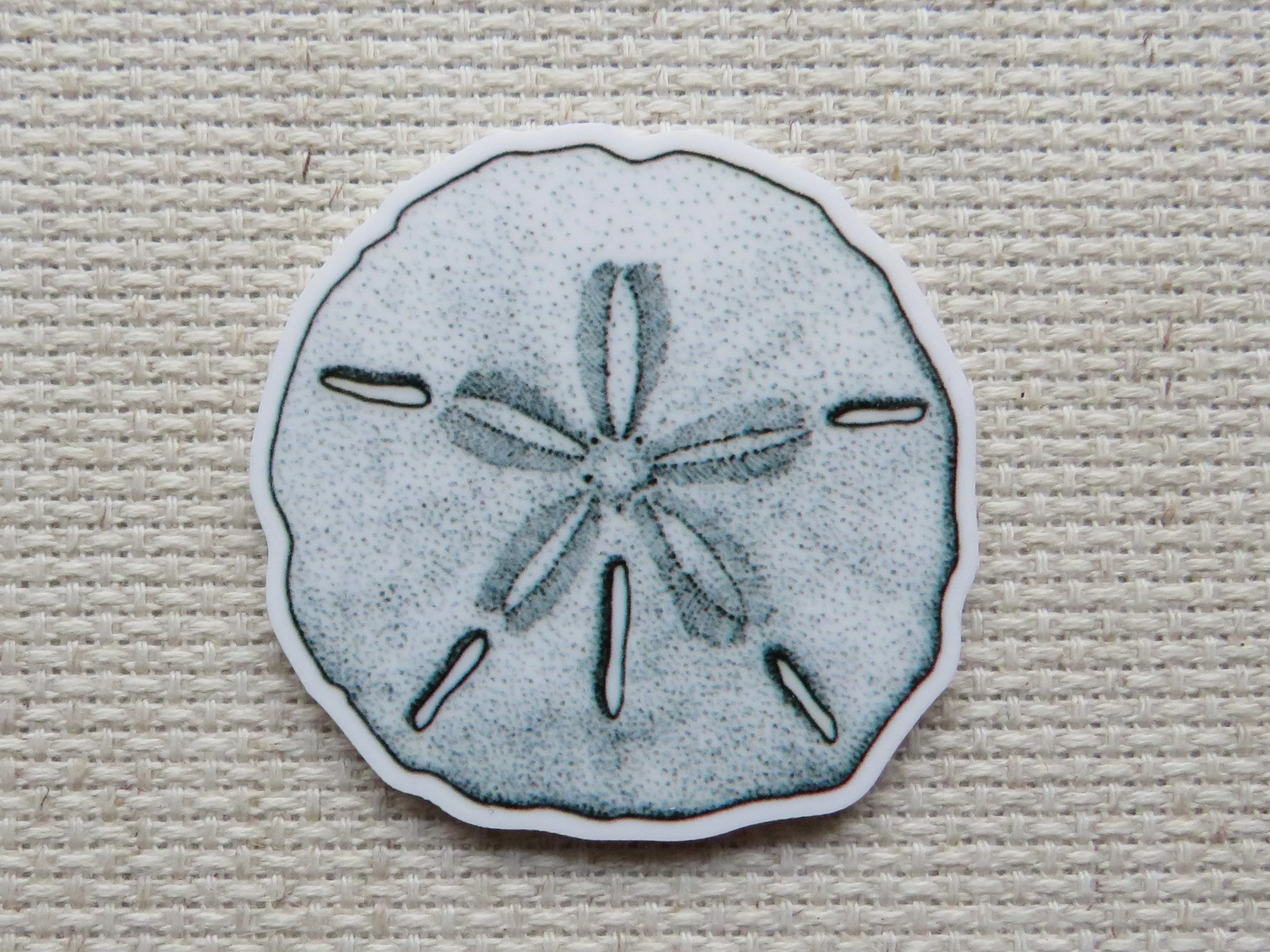 Silver Sand Dollar Needle Minder, Cover Minder, Magnet