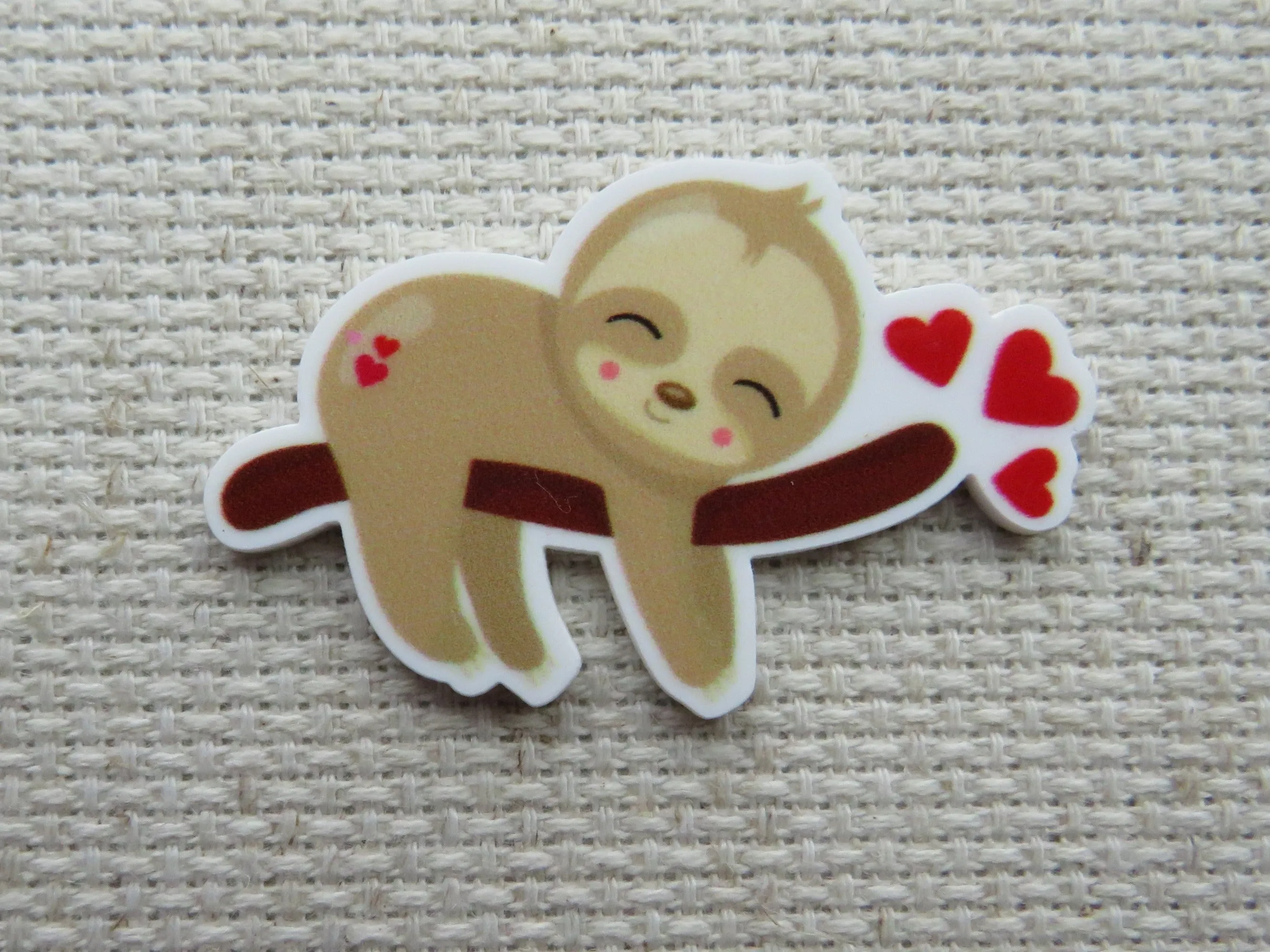 Sleepy Heart Sloth Needle Minder, Cover Minder, Magnet