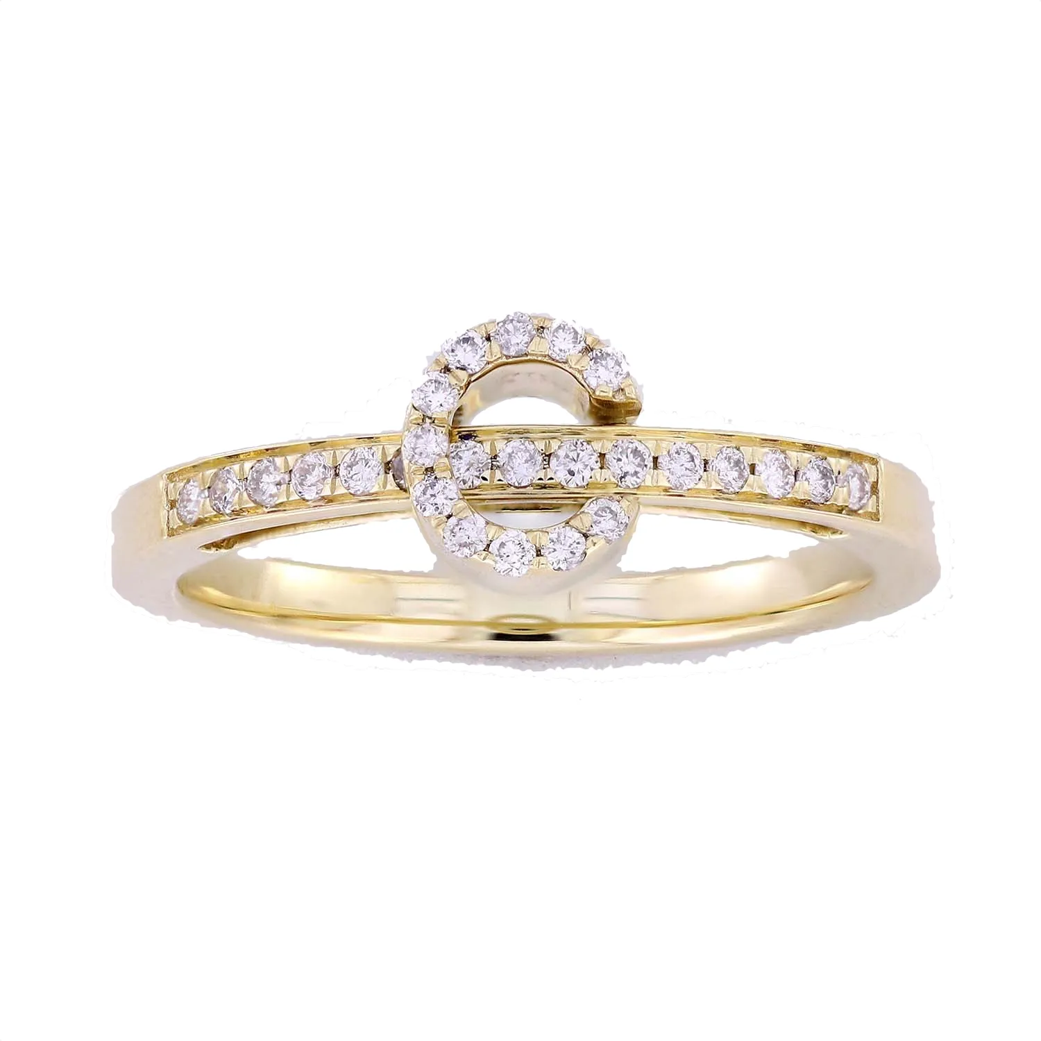 Sliding Initial Ring White 18K