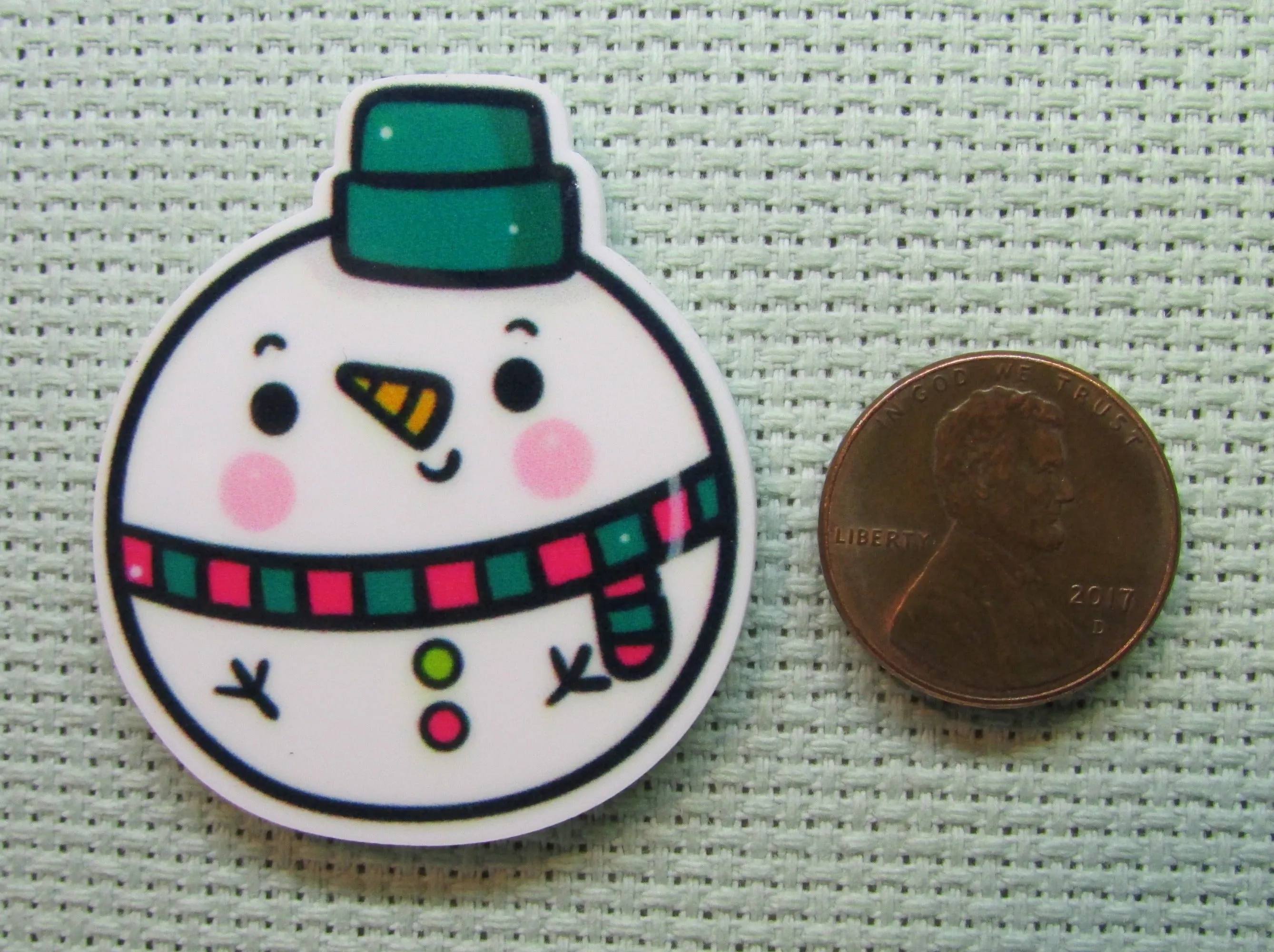Snowman Christmas Ornament Needle Minder, Cover Minder, Magnet
