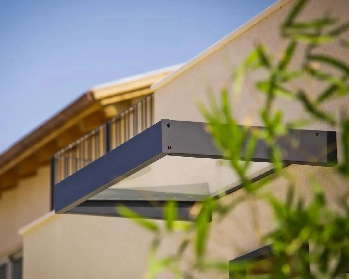 Sophia™ 1600 Door Awning  37" x 63" White Panels | Palram-Canopia