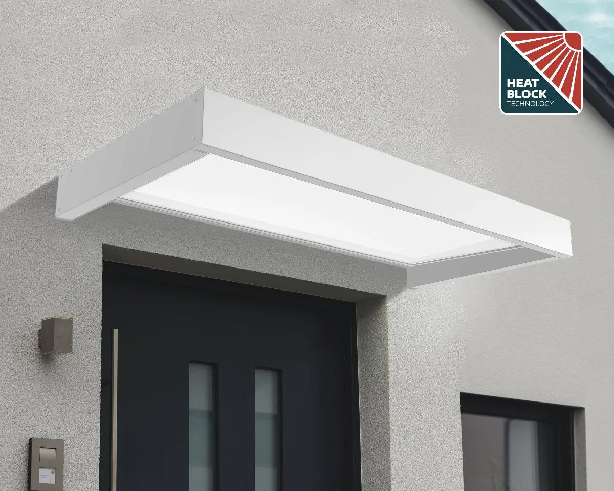 Sophia™ 2150 Door Awning  37" x 85" White Frame & Panels | Palram-Canopia