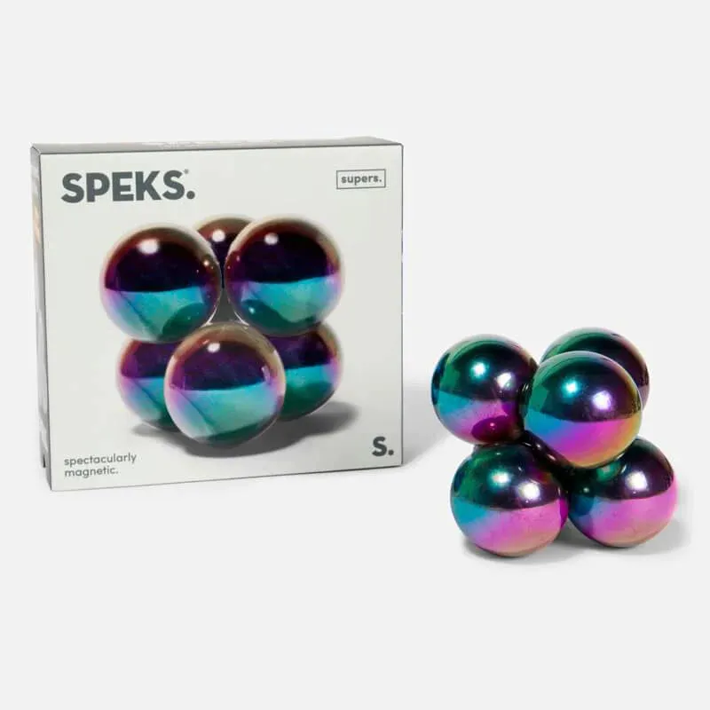 Speks Super Oil Slick Magnetic Balls 3.3cm Fidget Travel Toys 6pc 8yrs 
