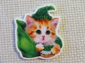 St. Patrick's Day Ginger Cat Needle Minder, Cover Minder, Magnet