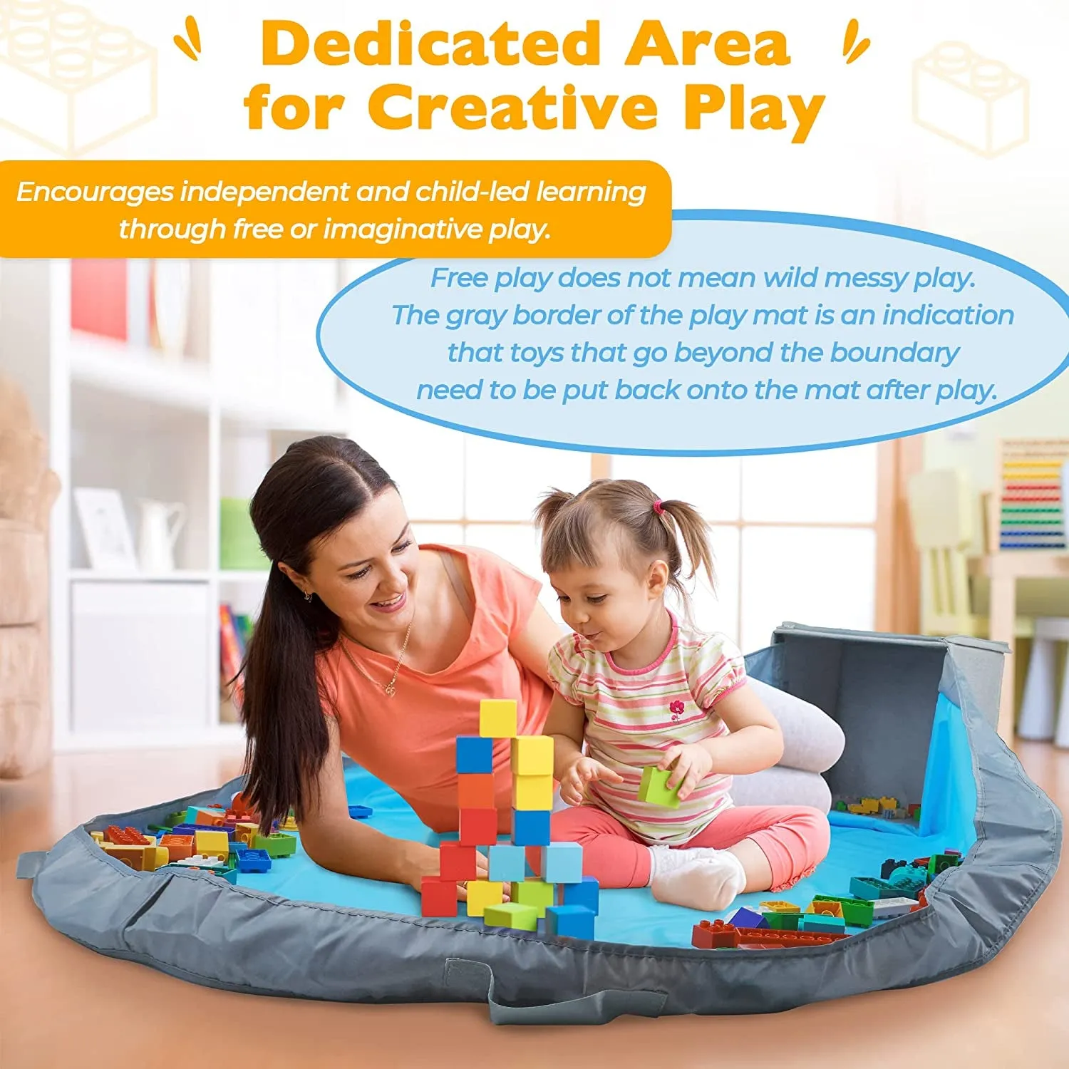 Stackable and Foldable Cube Toy Organizer and Storage Bin
