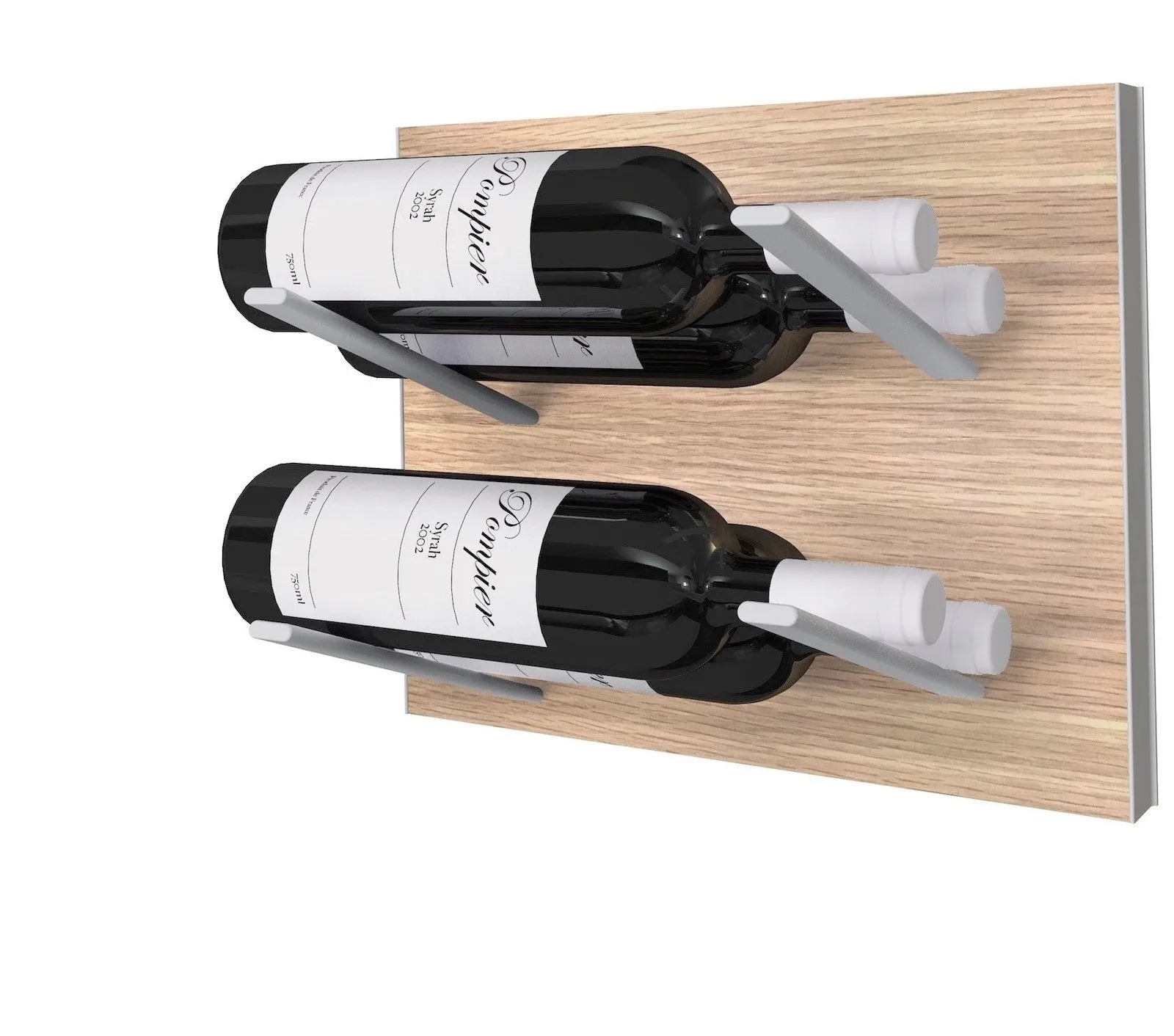 STACT Premier L-type Wine Rack - Oak & Silver