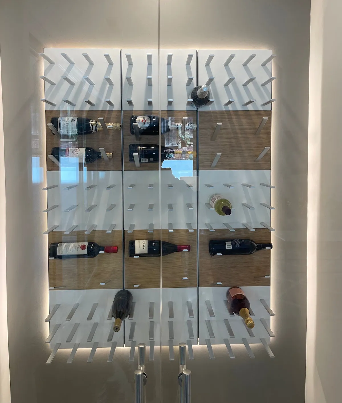 STACT Premier L-type Wine Rack - Oak & Silver