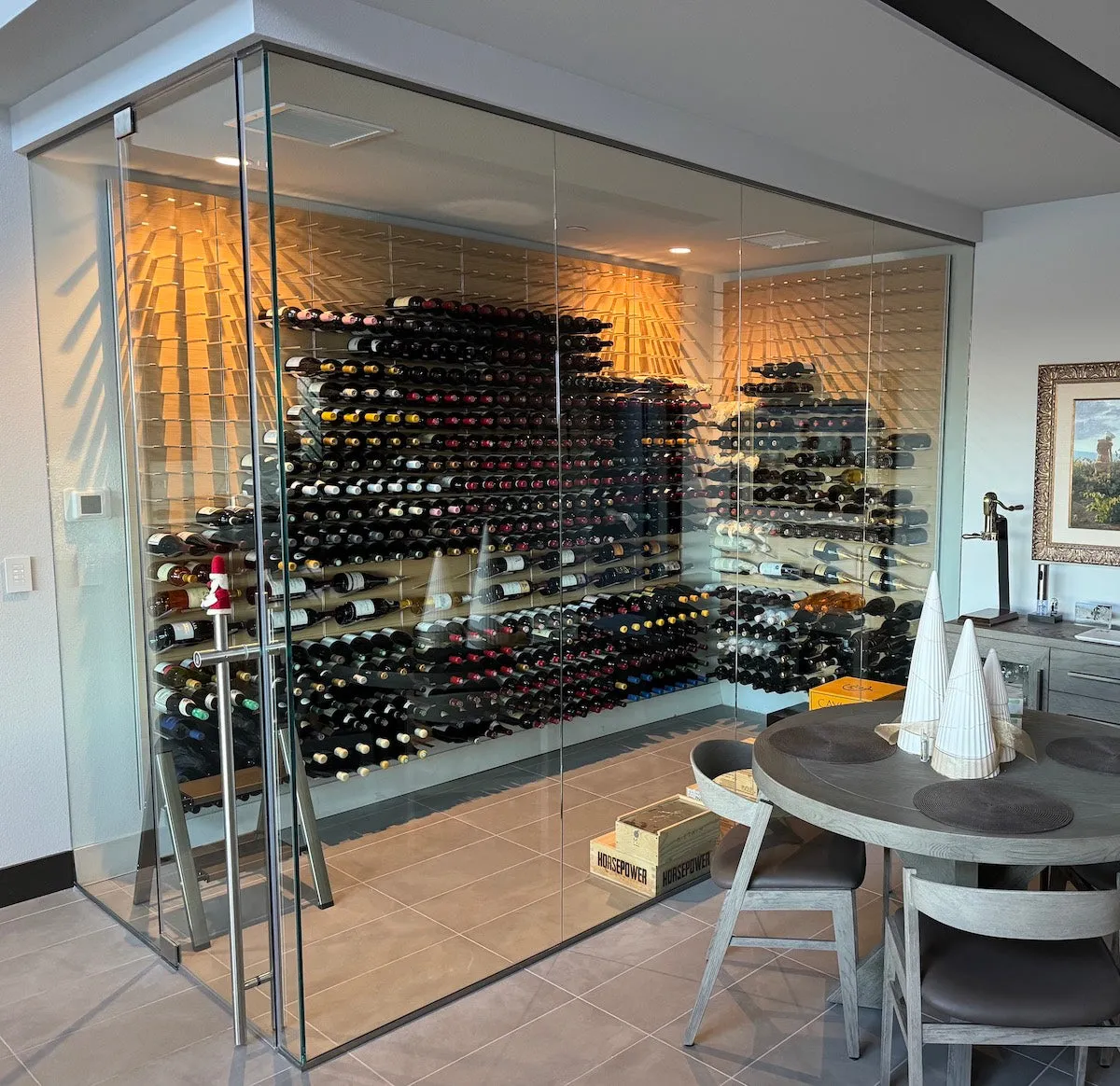 STACT Premier L-type Wine Rack - Oak & Silver