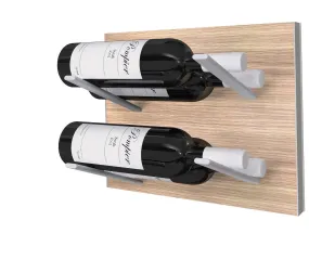 STACT Premier L-type Wine Rack - Oak & Silver