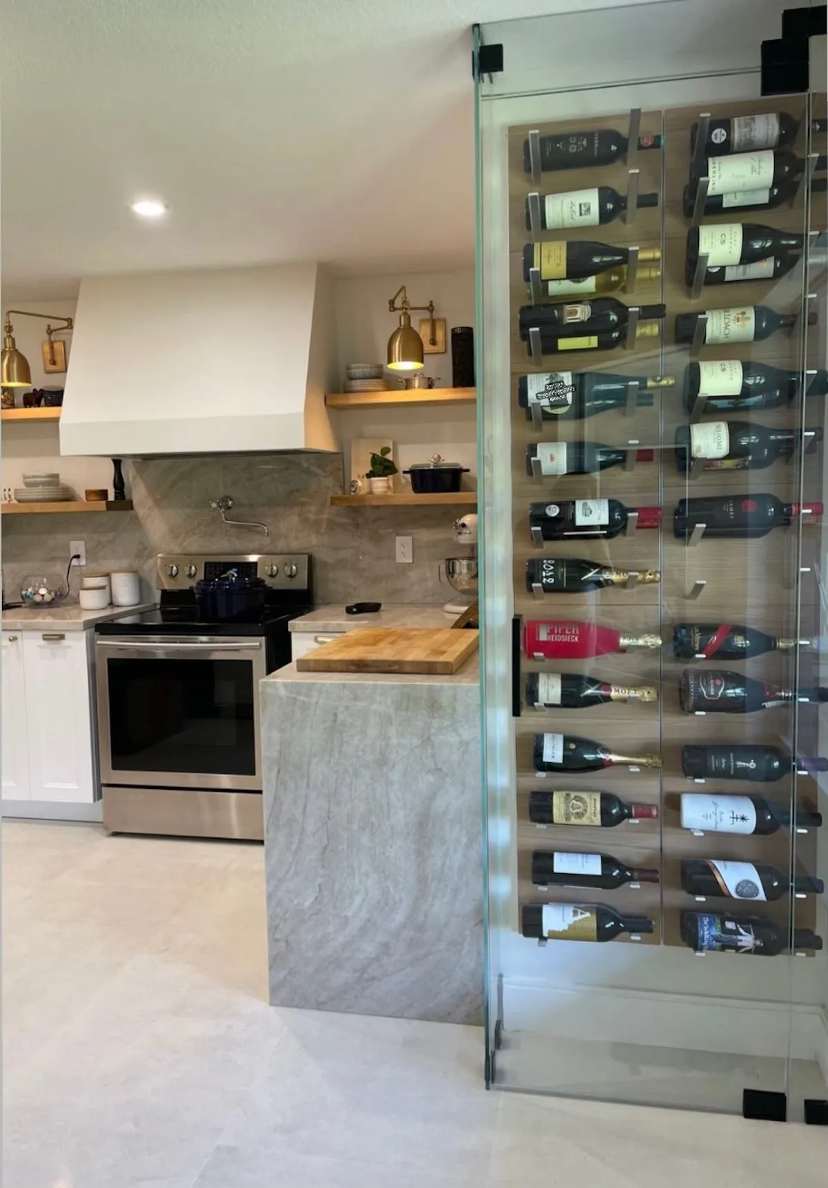 STACT Premier L-type Wine Rack - Oak & Silver