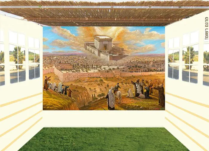Sukkah Walls Gorgeous Mural Cotton Decorative Sukkah Walls