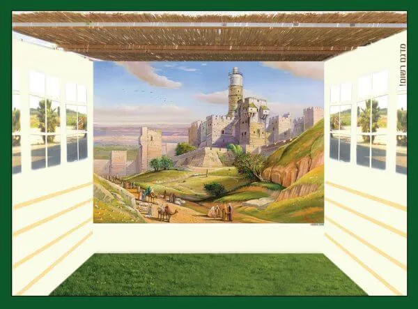 Sukkah Walls Gorgeous Mural Cotton Decorative Sukkah Walls