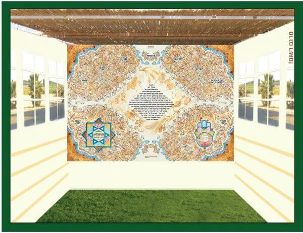 Sukkah Walls Gorgeous Mural Cotton Decorative Sukkah Walls