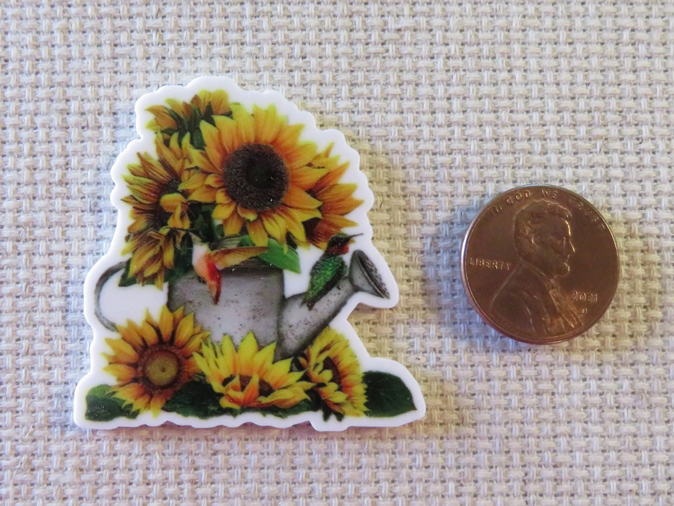 Sunflower Watering Can Needle Minder, Cover Minder, Magnet