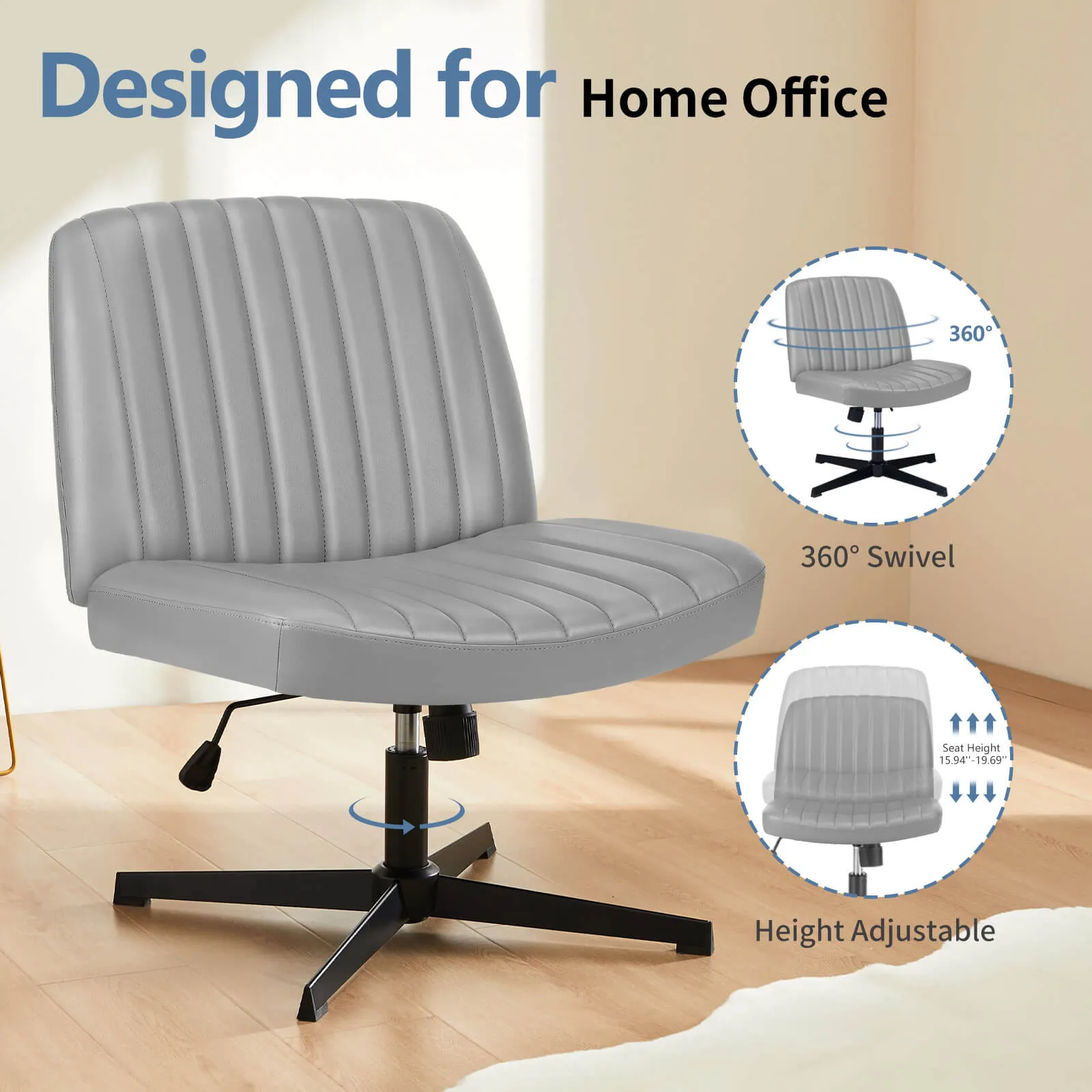 Sweetcrispy Ergonomic Swivel Office Chair with Lumbar Support