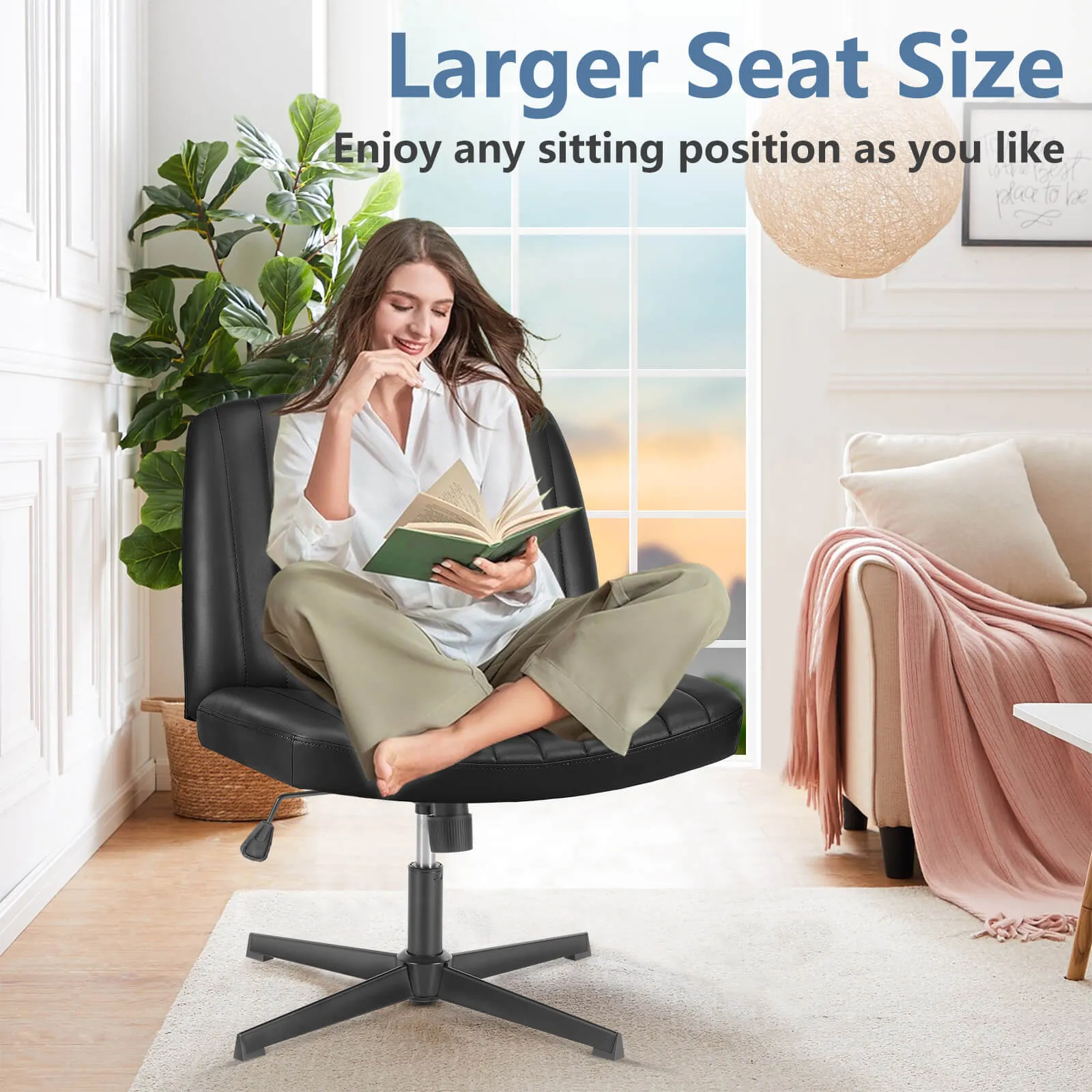 Sweetcrispy Ergonomic Swivel Office Chair with Lumbar Support