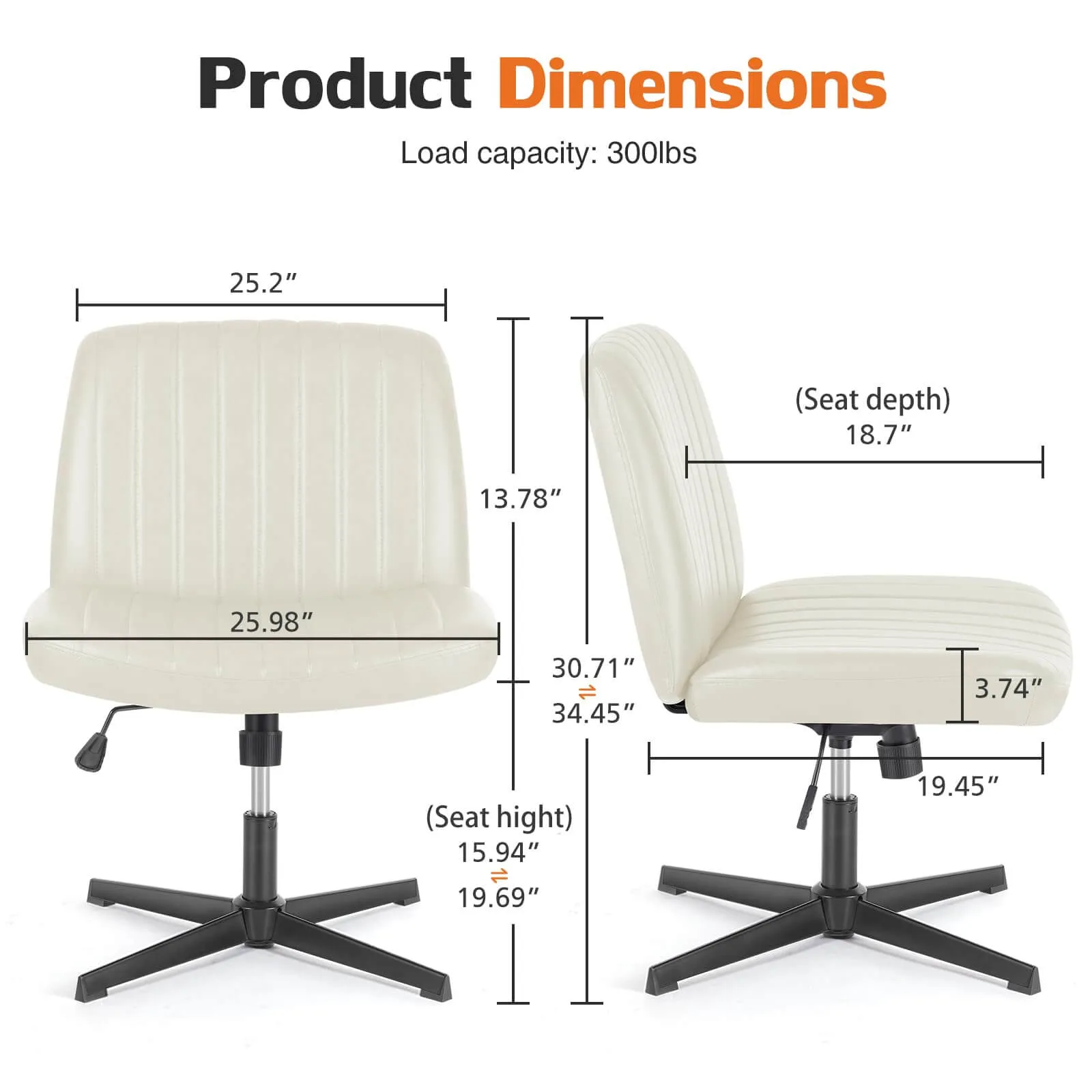 Sweetcrispy Ergonomic Swivel Office Chair with Lumbar Support