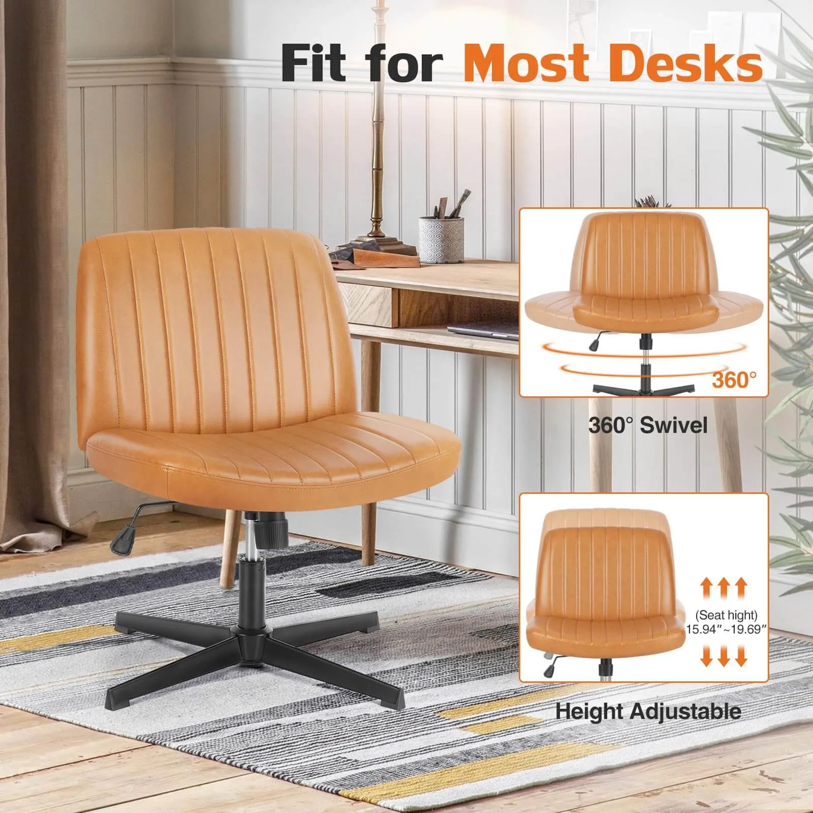 Sweetcrispy Ergonomic Swivel Office Chair with Lumbar Support
