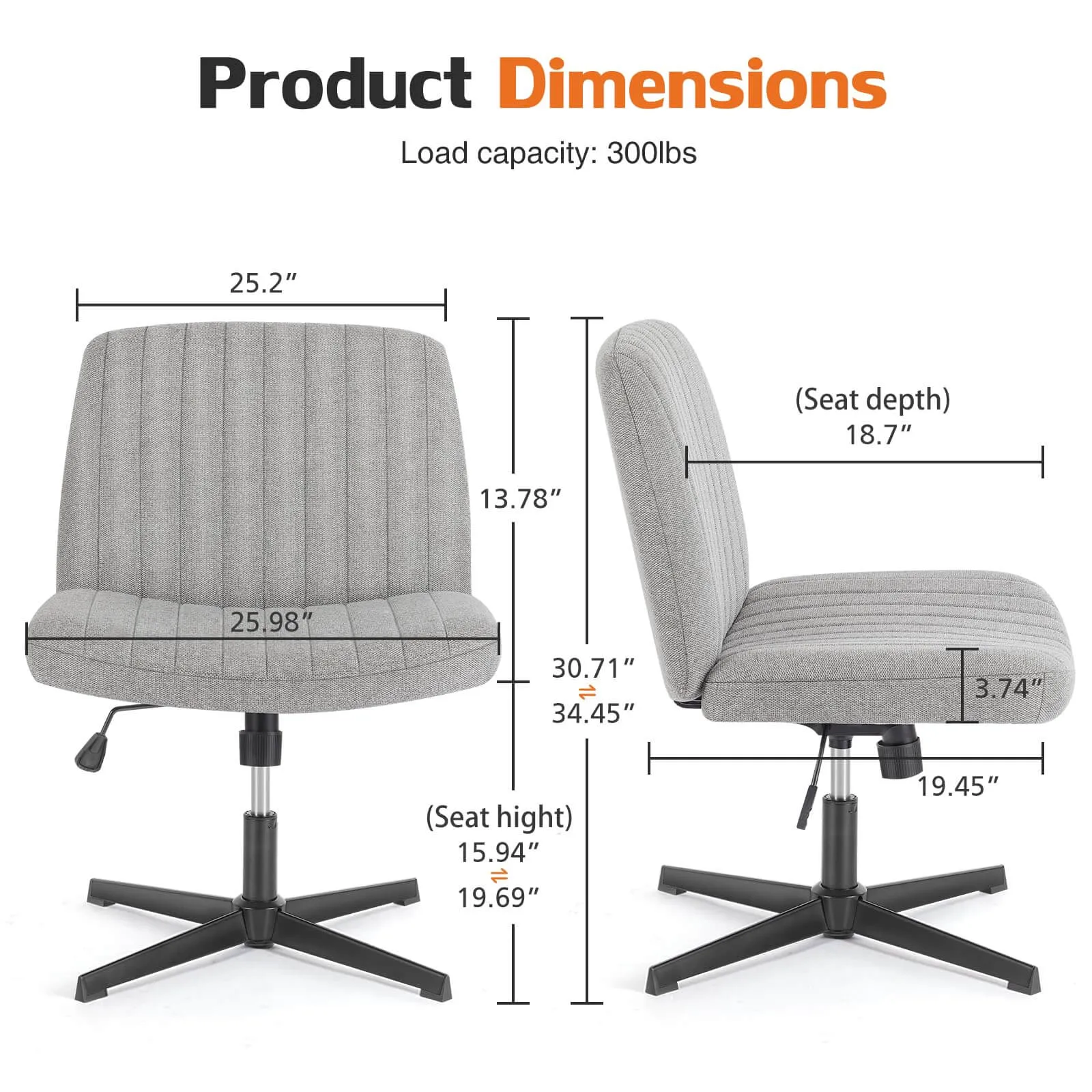 Sweetcrispy Ergonomic Swivel Office Chair with Lumbar Support