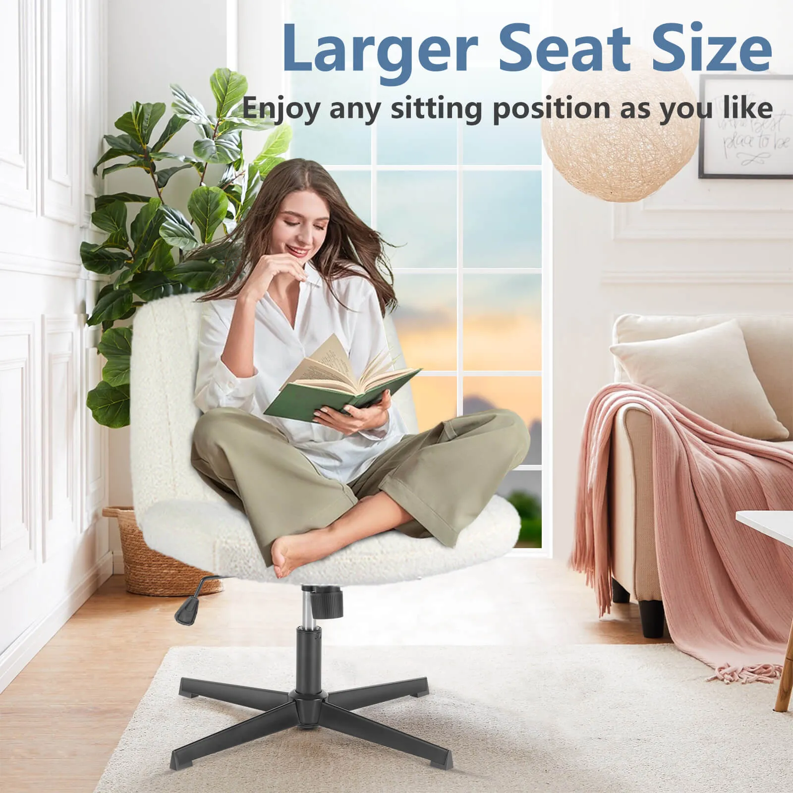 Sweetcrispy Ergonomic Swivel Office Chair with Lumbar Support
