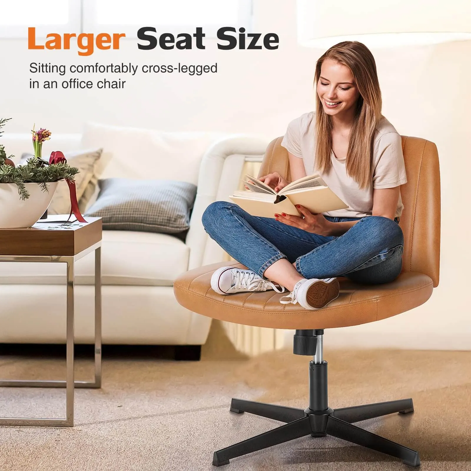 Sweetcrispy Ergonomic Swivel Office Chair with Lumbar Support