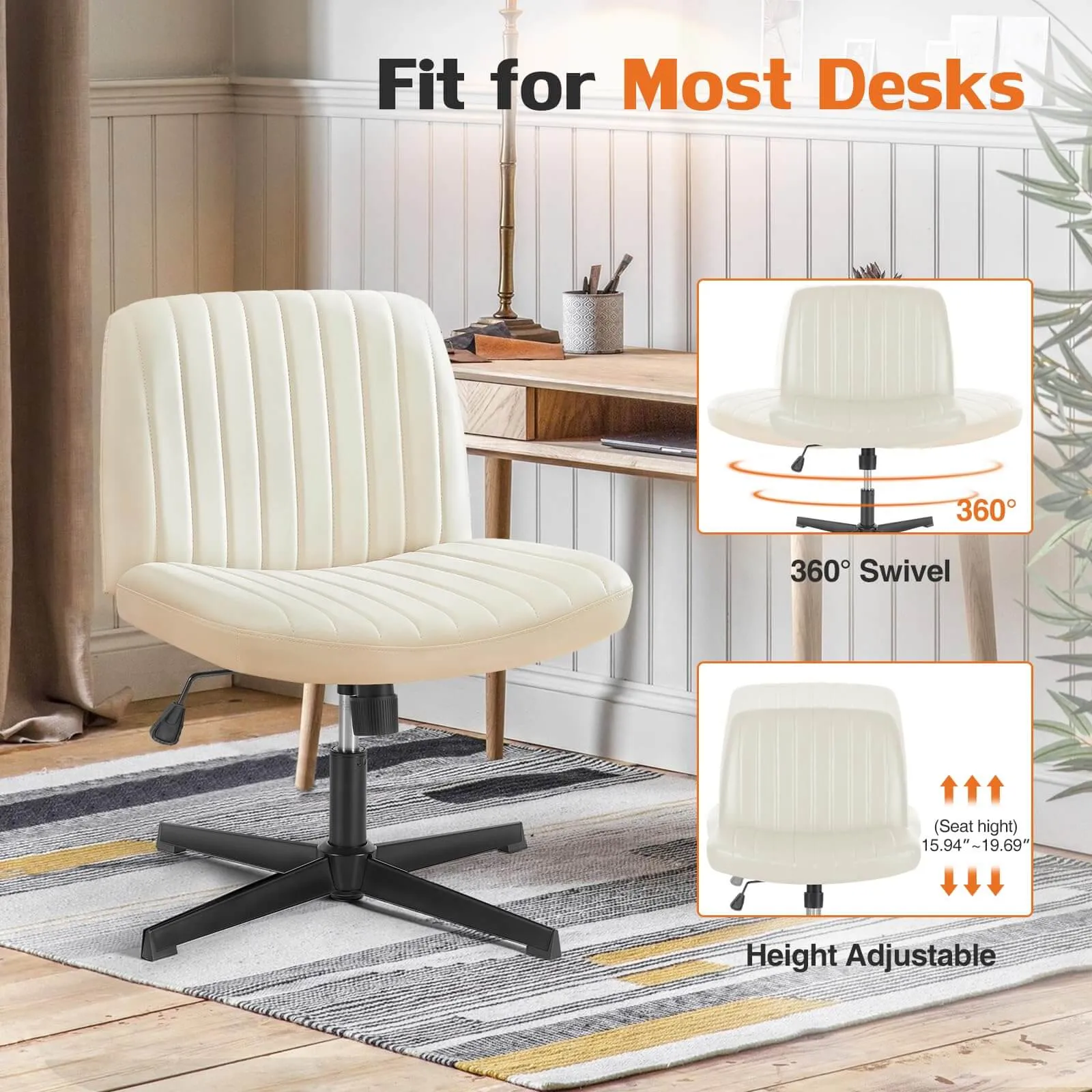 Sweetcrispy Ergonomic Swivel Office Chair with Lumbar Support