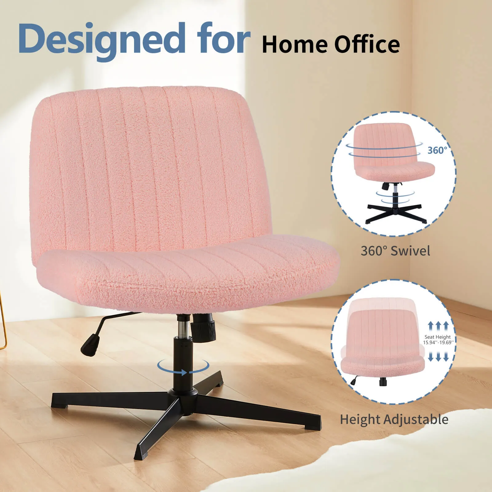 Sweetcrispy Ergonomic Swivel Office Chair with Lumbar Support