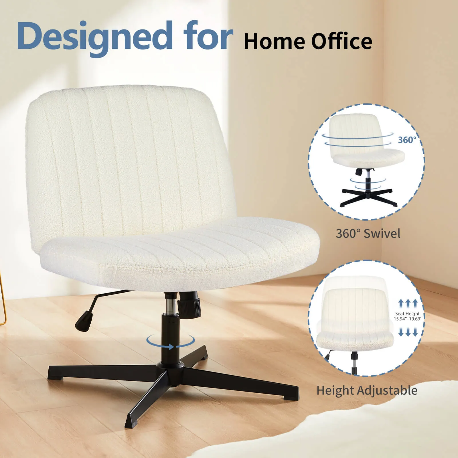 Sweetcrispy Ergonomic Swivel Office Chair with Lumbar Support