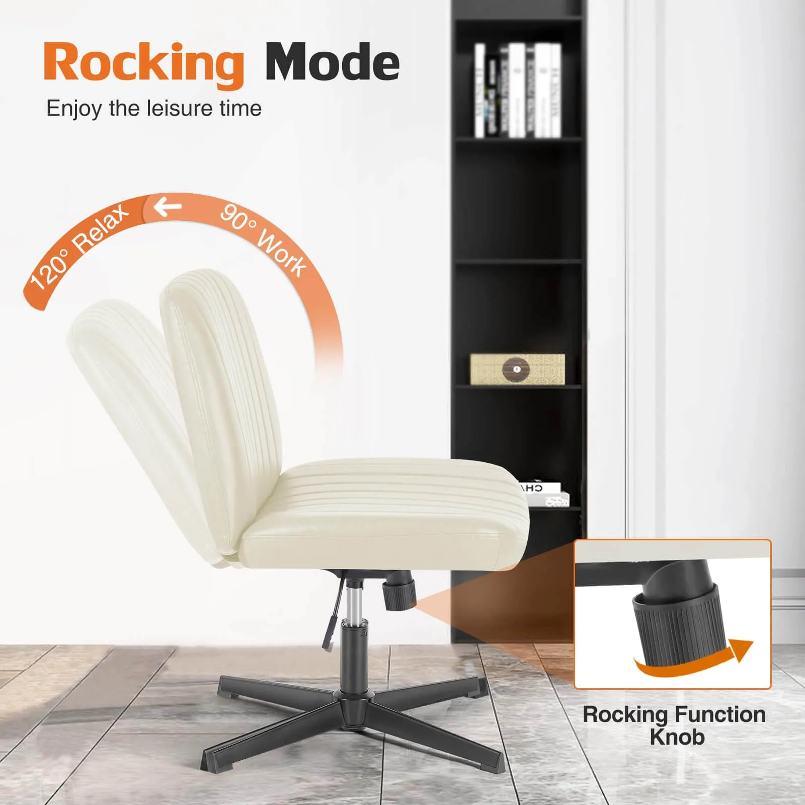 Sweetcrispy Ergonomic Swivel Office Chair with Lumbar Support
