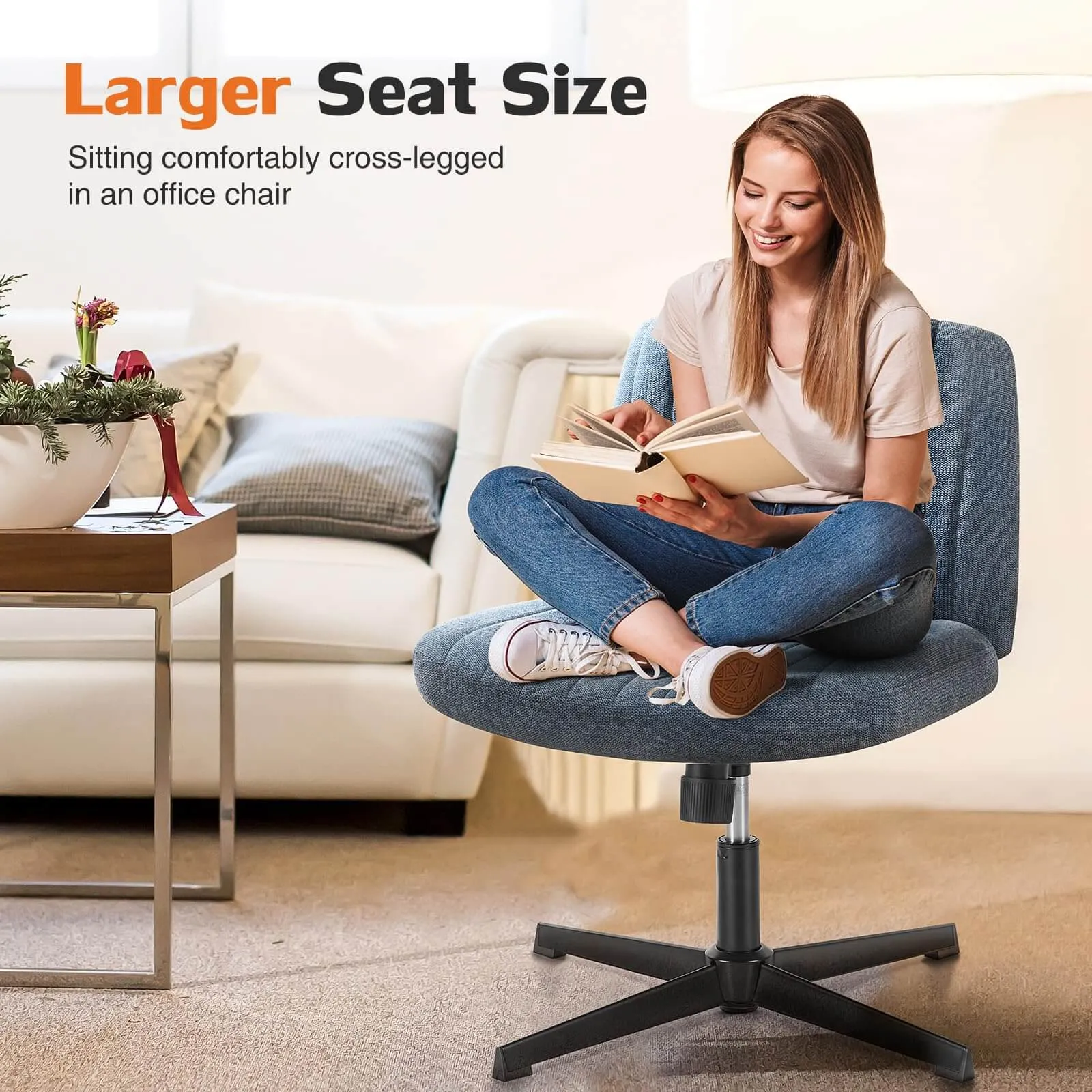 Sweetcrispy Ergonomic Swivel Office Chair with Lumbar Support